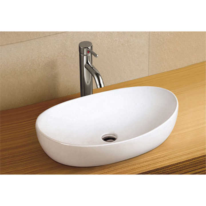 Oval Ceramic Vessel Sink – White Finish K254