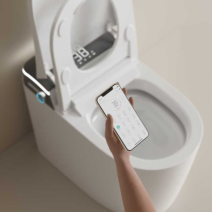 BVT - Smart Toilet, One Piece Bidet Toilet for Bathrooms JN9013W. White/Black. Remote Control