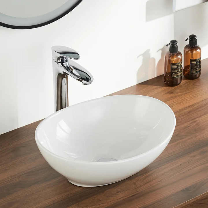 Oval Ceramic Vessel Sink – White Finish 2118