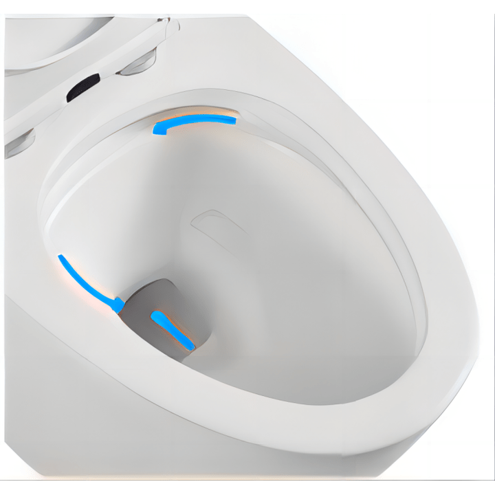 Elongated One-Piece Dual-Flush Toilet Bowl – White, High-Efficiency Flush with Soft-Close Seat 0382