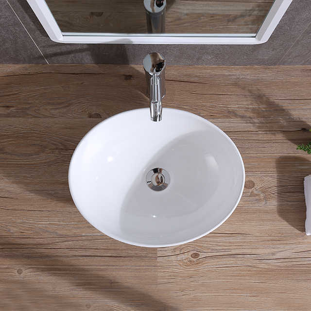 Oval Ceramic Vessel Sink – White Finish 2118