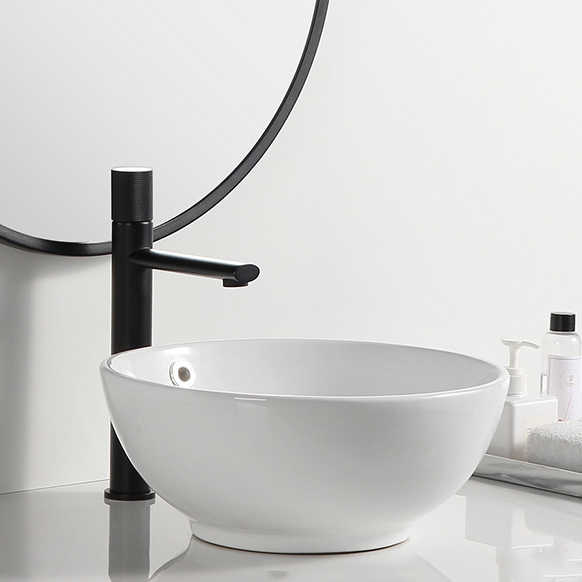 Round Ceramic Vessel Sink – Glossy White Finish 2003