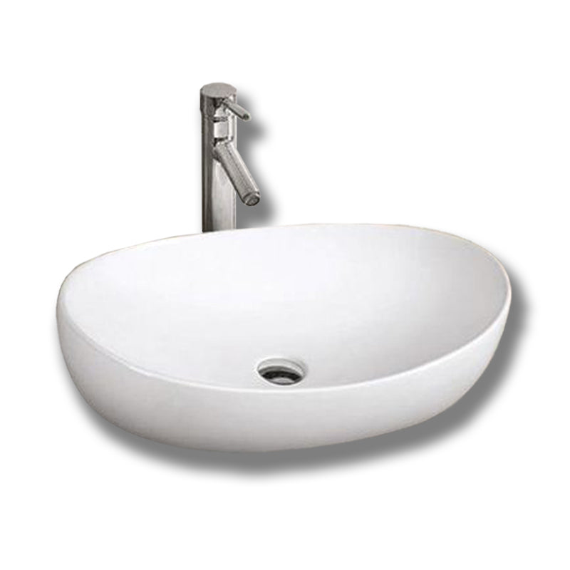 Oval Ceramic Vessel Sink – White Finish K254