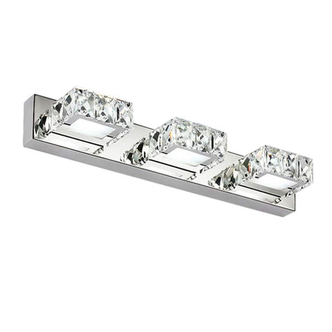 3-Light Crystal LED Wall Fixture – Chrome Finish HT-5199-3