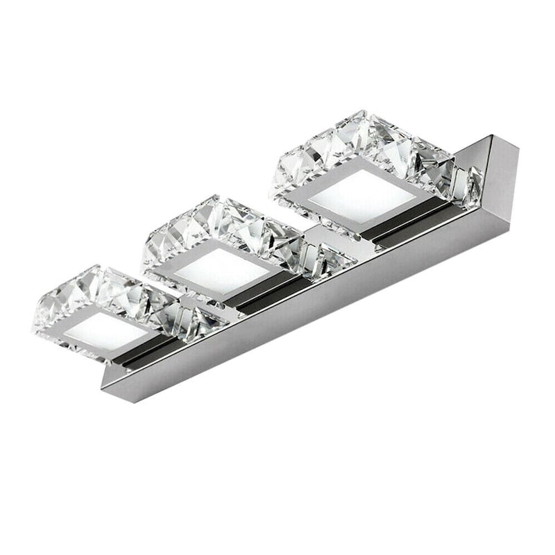 3-Light Crystal LED Wall Fixture – Chrome Finish HT-5199-3