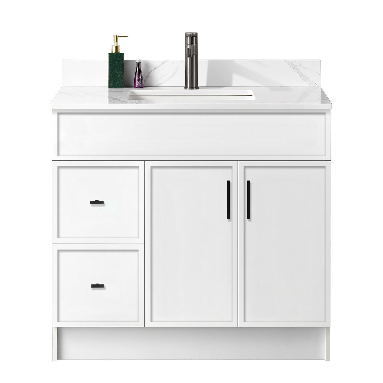 36″ Bathroom Vanity (HDF). Slim Shaker. Free Standing