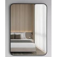 Rounded Corners Bathroom Mirror with Black Frame