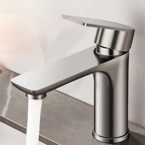 #8688 Stainless Steel Single Hole Bathroom Vanity Faucet-Brushed Nickel