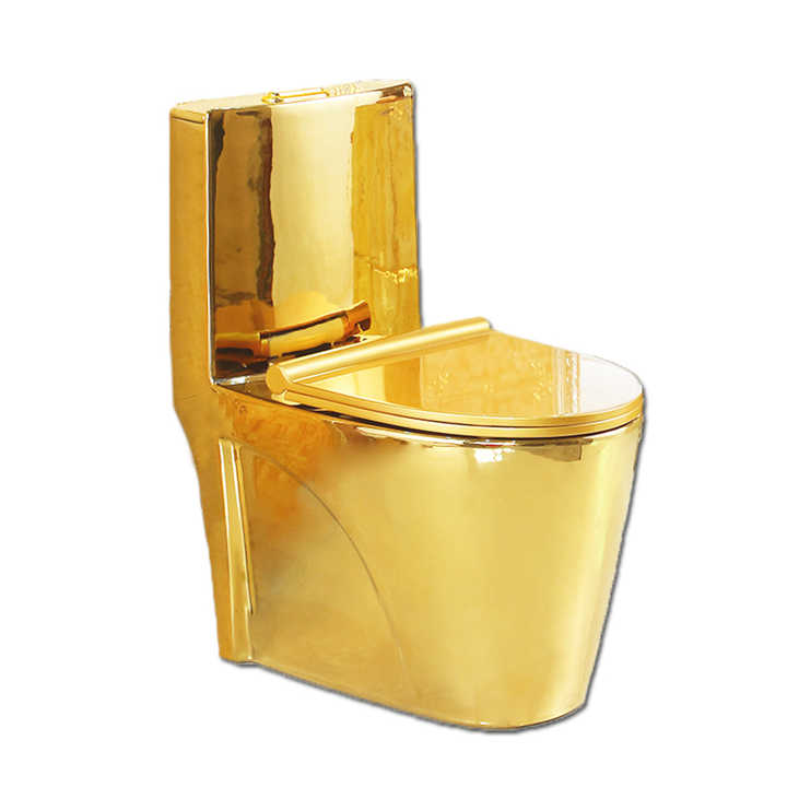 One-Piece Dual-Flush Toilet Bowl – Gold, High-Efficiency Flush with Soft-Close Seat T6002-G