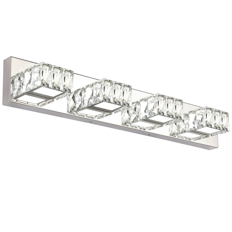 4-Light Crystal LED Wall Fixture – Chrome Finish HT-5199-4